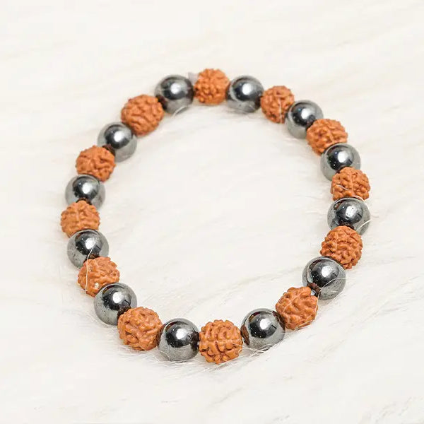 Rudraksha Hematite Grounding Bracelet