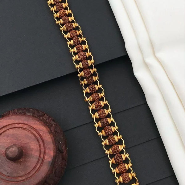 Gold Plated Rudraksha Blessing Bracelet